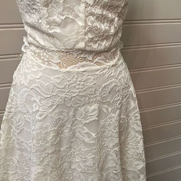 Fashion Nova Sweet As A Doll Lace Flare Dress - White Size Small Nwt - Picture 4 of 7